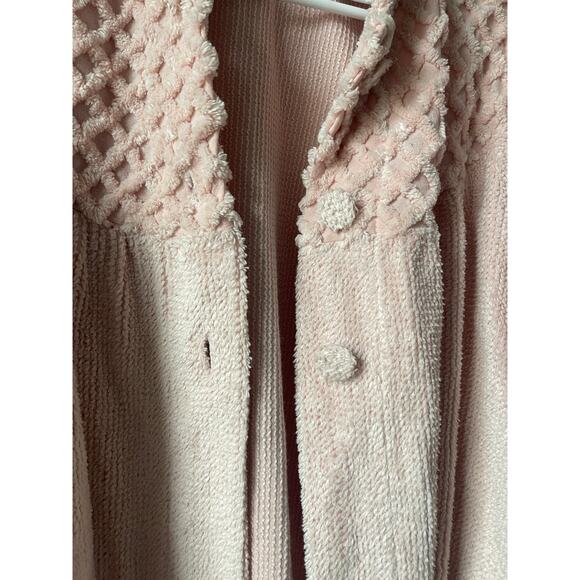 Kay Anna Chenille Pink War Terry Cloth Robe Top Jacket - Picture 2 of 5